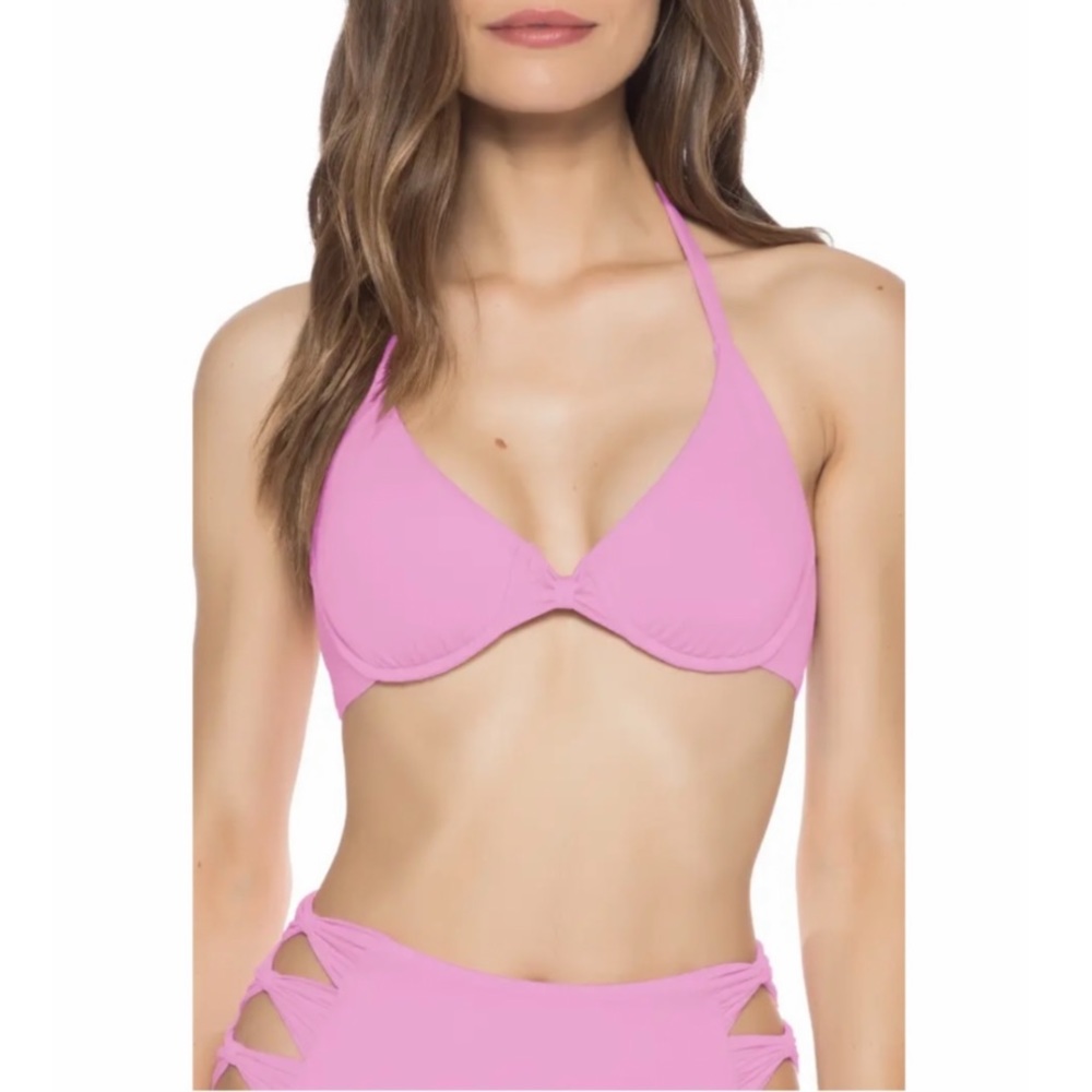 Isabella Rose Orchid Bow Tie Underwire Bikini Top Size Medium